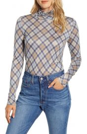 Lou  amp  Grey Elma Plaid Turtleneck Top   Nordstrom at Nordstrom